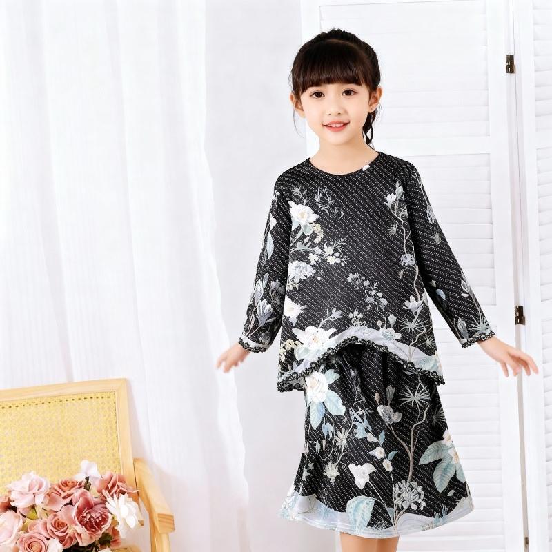 Pakaian Kanak-kanak Muslimah TropiTykes 2026 Baharu yang Elegan &amp; Selesa dengan Corak Bunga yang Cantik untuk Kegunaan Harian 