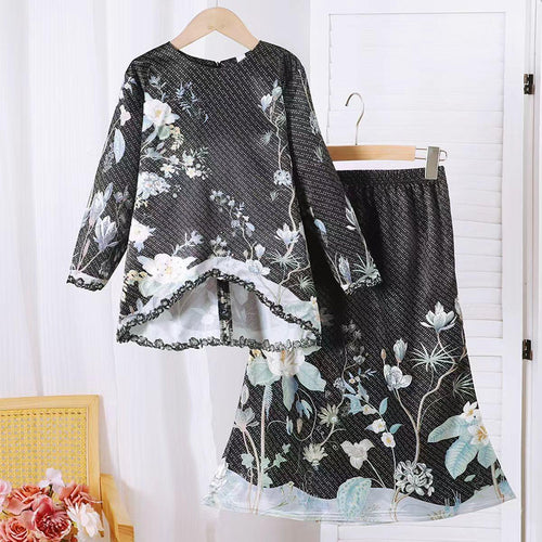 Pakaian Kanak-kanak Muslimah TropiTykes 2026 Baharu yang Elegan &amp; Selesa dengan Corak Bunga yang Cantik untuk Kegunaan Harian 