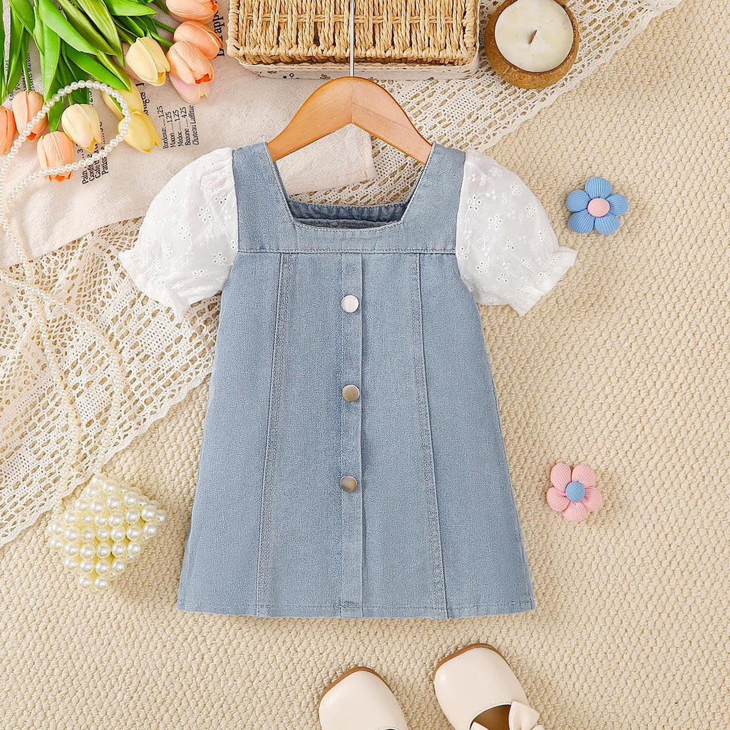 TropiTykes Hania Premium Baby Girl Dress dengan Renda Puff Sleeve Saiz 90-140cm untuk Umur 2-8 Tahun Sesuai untuk Tinggi 11-30kg 