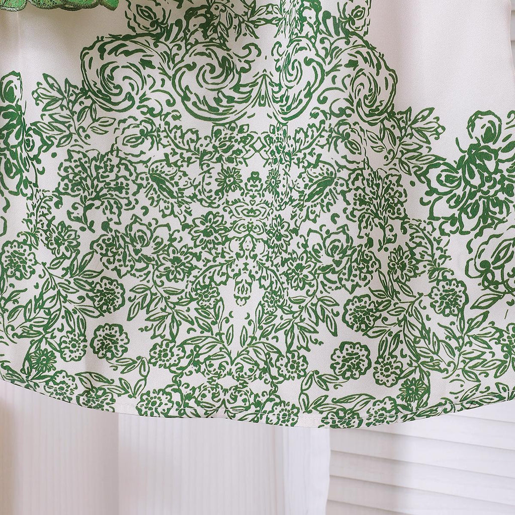 TropiTykes Limited Edition Lime Green Baju Kurung Set, Hari Raya, Green Lace, Delicate Floral Pattern, Suitable for Open Houses