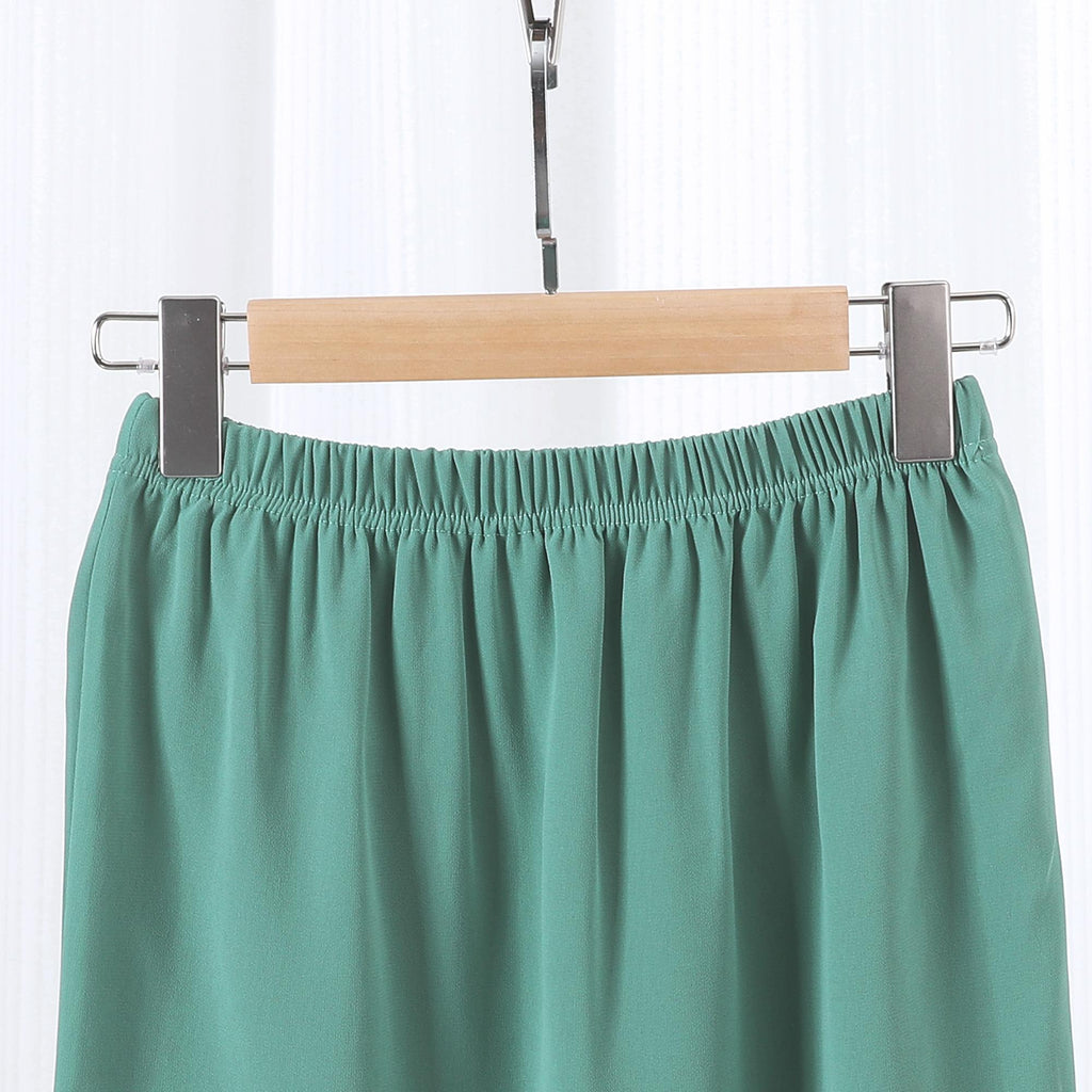 Baju Kurung Muslimah TropiTykes Mini Green Sulaman Elegan Lembut Selesa untuk Majlis Raya &amp; Wanita Muda. Pakaian yang elegan dan selesa. 