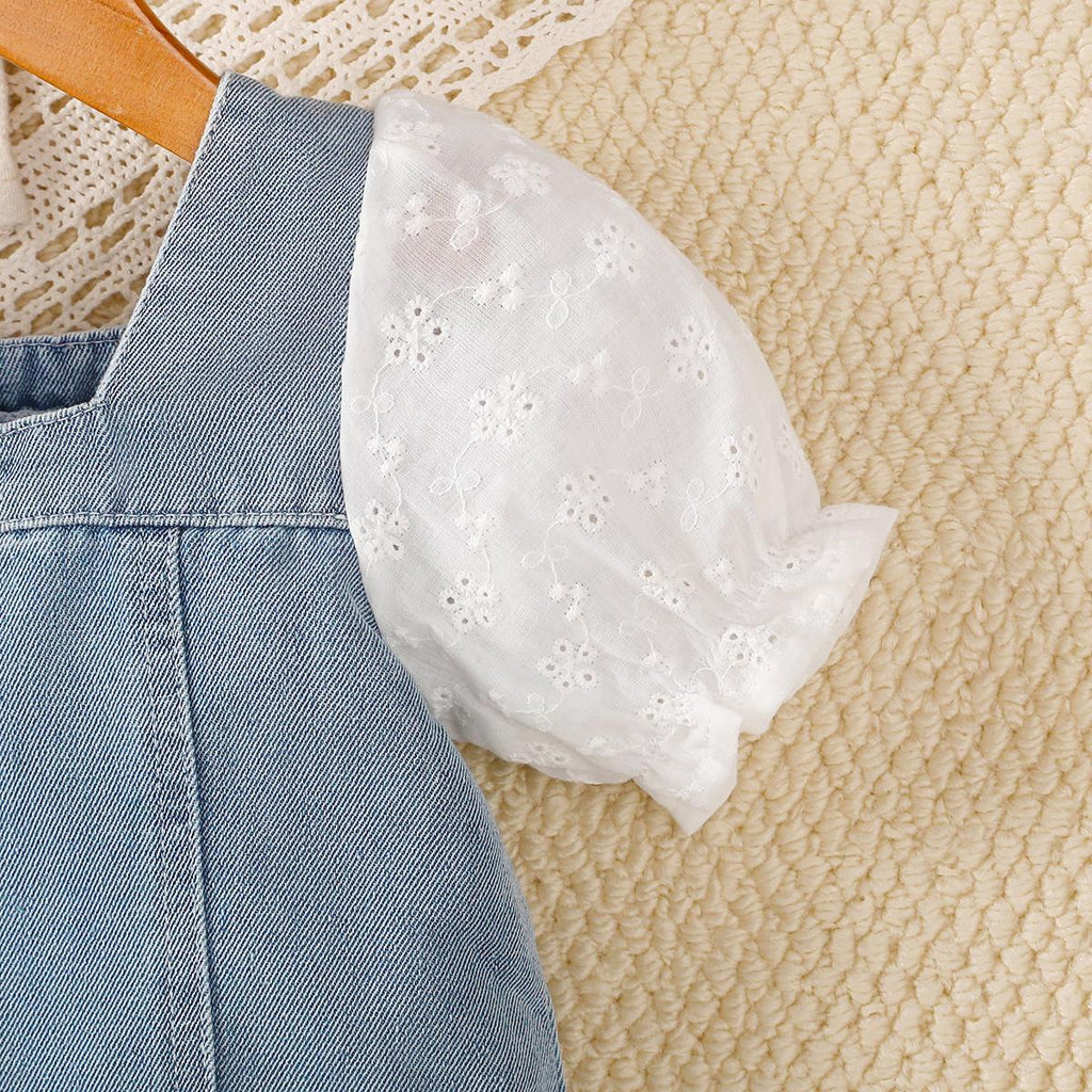 TropiTykes Hania Premium Baby Girl Dress dengan Renda Puff Sleeve Saiz 90-140cm untuk Umur 2-8 Tahun Sesuai untuk Tinggi 11-30kg 