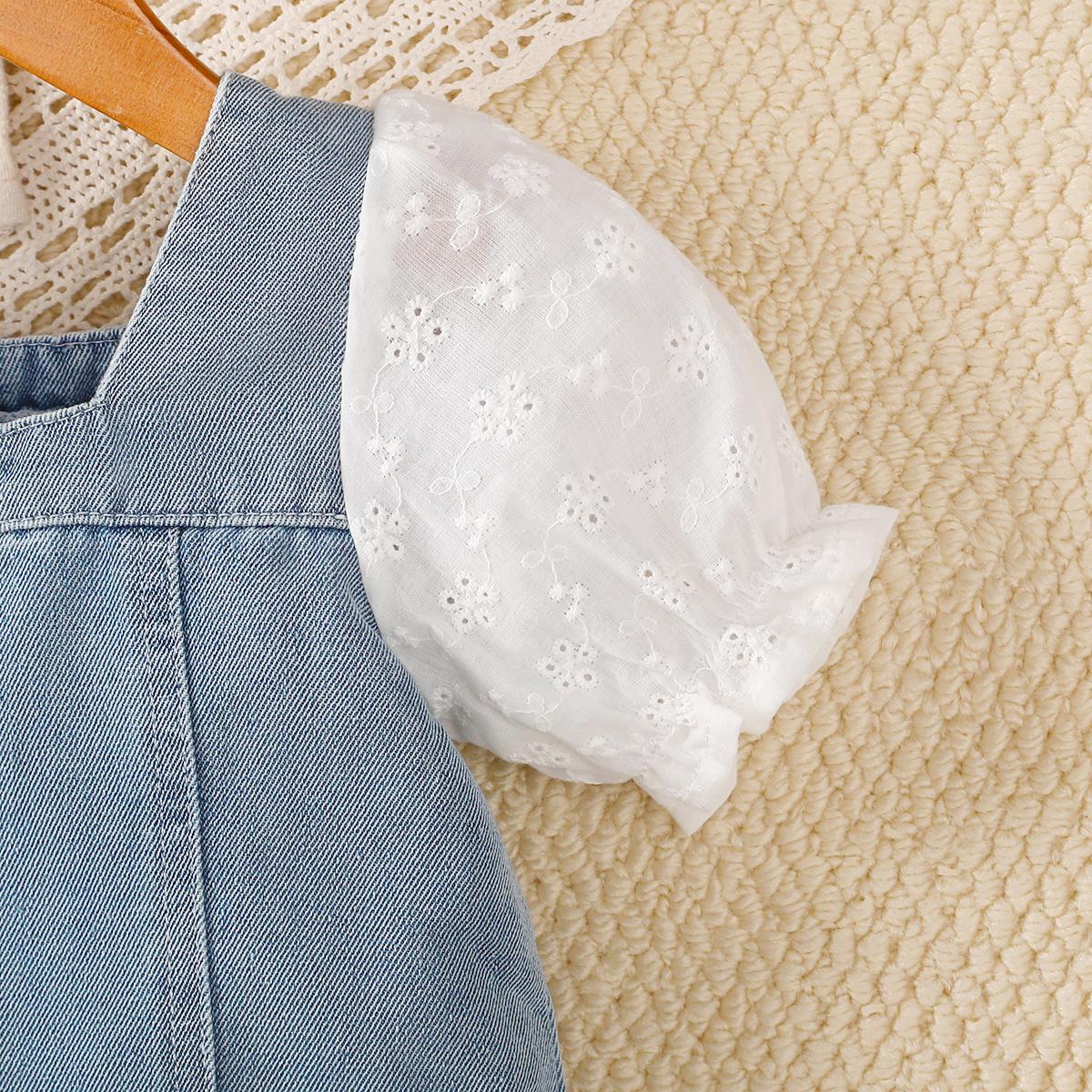 TropiTykes Hania Premium Baby Girl Dress dengan Renda Puff Sleeve Saiz 90-140cm untuk Umur 2-8 Tahun Sesuai untuk Tinggi 11-30kg 