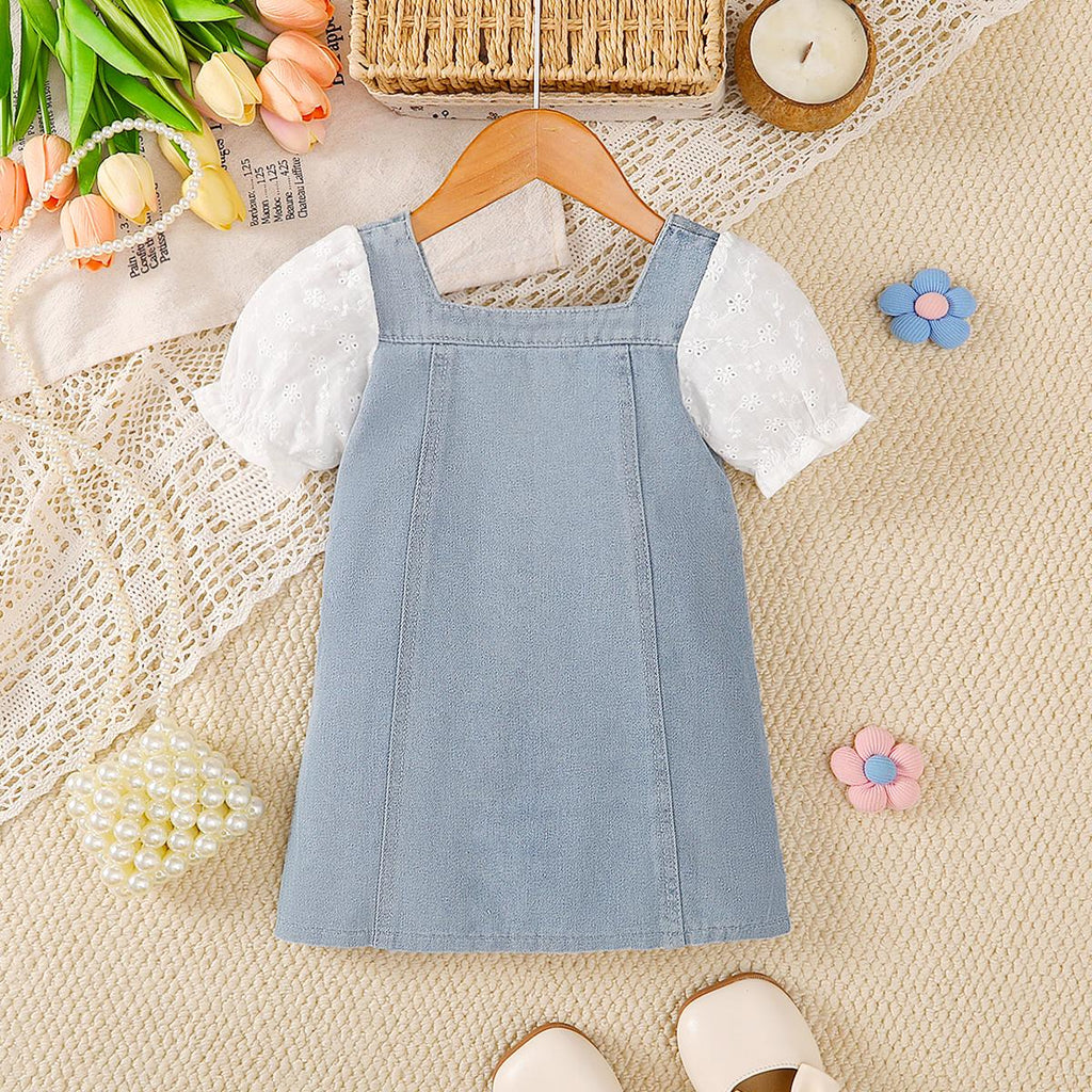 TropiTykes Hania Premium Baby Girl Dress dengan Renda Puff Sleeve Saiz 90-140cm untuk Umur 2-8 Tahun Sesuai untuk Tinggi 11-30kg 