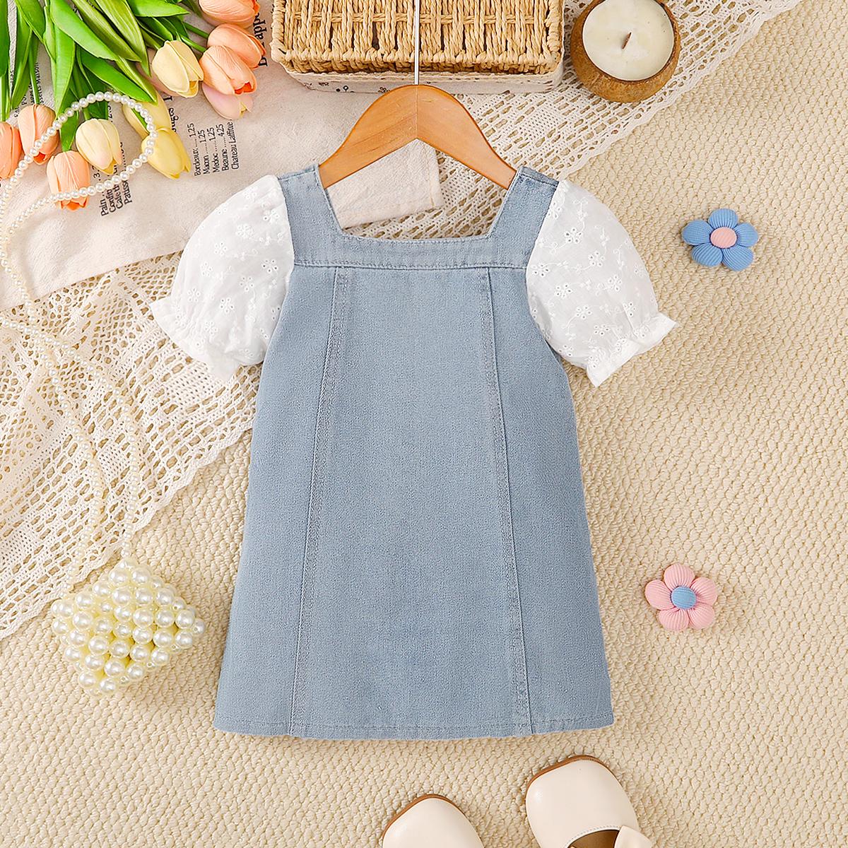 TropiTykes Hania Premium Baby Girl Dress dengan Renda Puff Sleeve Saiz 90-140cm untuk Umur 2-8 Tahun Sesuai untuk Tinggi 11-30kg 