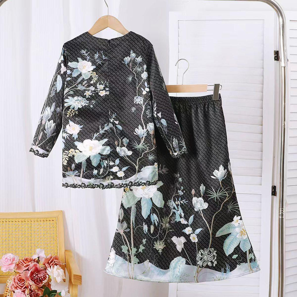 Pakaian Kanak-kanak Muslimah TropiTykes 2026 Baharu yang Elegan &amp; Selesa dengan Corak Bunga yang Cantik untuk Kegunaan Harian 